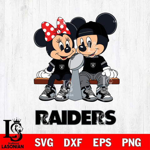 Las Vegas Raiders Mickey And Minnie Football Champions Svg Eps Dxf Png File, NFL svg , Digital Download , Instant Download, Cricut File