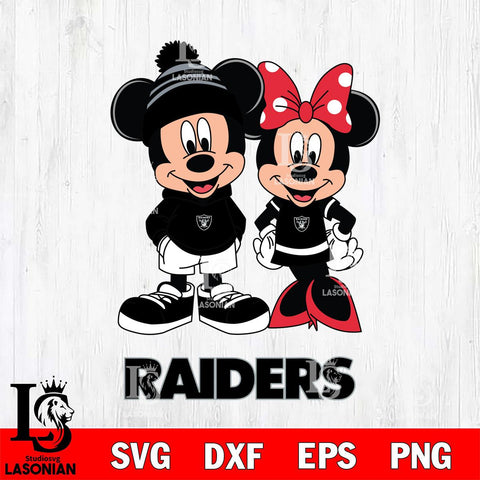 Las Vegas Raiders Mickey Minnie Mouse Cute Football Svg Eps Dxf Png File, Bundle NFl svg , File Cut , Digital Download , Instant Download, Laser Cut Svg Files