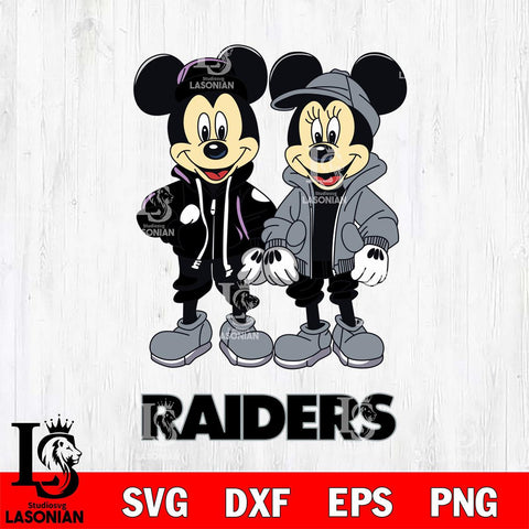 Las Vegas Raiders Mickey Minnie Mouse Football Svg Eps Dxf Png File, Bundle NFl svg , File Cut , Digital Download , Instant Download, Laser Cut Svg Files