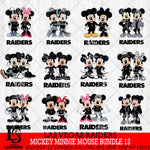 Las Vegas Raiders Mickey Minnie Mouse NFL Bundle 12 Svg Eps Dxf Png File, Bundle NFl svg , File Cut , Digital Download , Instant Download, Laser Cut Svg Files