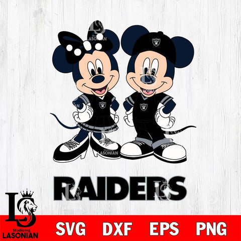 Las Vegas Raiders Mickey Minnie Mouse rugby ball Svg Eps Dxf Png File, Bundle NFl svg , File Cut , Digital Download , Instant Download, Laser Cut Svg Files