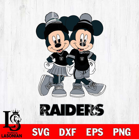 Las Vegas Raiders Mickey Minnie Valentine Football Svg Eps Dxf Png File, NFL svg , Digital Download , Instant Download, Cricut File