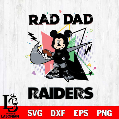 Las Vegas Raiders Mickey Wearing Hoodie Rad Dad SVG DXF EPS PNG FILE, Disney Father day File Cut,Digital Download,Instant Download,Disney Svg Files