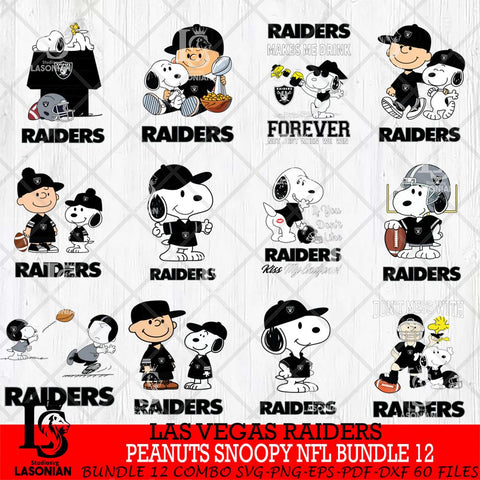 Las Vegas Raiders Peanuts Snoopy Player NFL Bundle 12 SVG DXF EPS PNG FILE,Snoopy File Cut, bundle nfl Digital Download,Instant Download, Silhouette