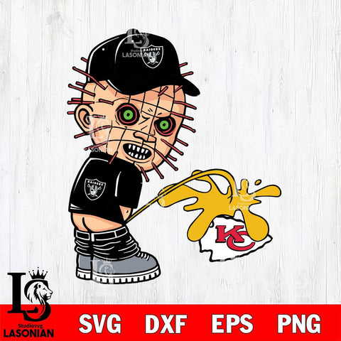 Las Vegas Raiders Pinhead Piss On Kansas City Chiefs Svg Eps Dxf Png File, Digital Download, Instant Download