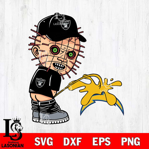 Las Vegas Raiders Pinhead Piss On Los Angeles Chargers Svg Eps Dxf Png File, Digital Download, Instant Download