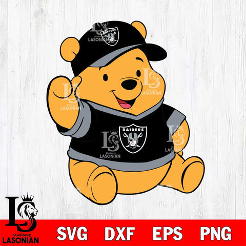 Las Vegas Raiders Pooh Bear Svg Eps Dxf Png File, Digital Download, Instant Download