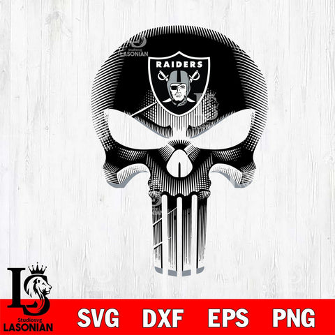 Las Vegas Raiders Punisher Skull SVG