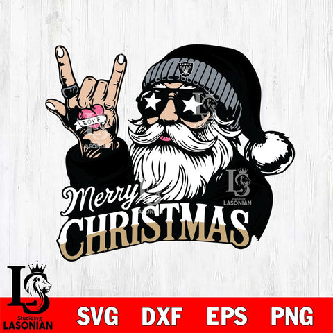 Las Vegas Raiders Rock Santa Claus Football Svg Eps Dxf Png File,NFL Svg Files,Digital Download,Sublimation,Instant Download