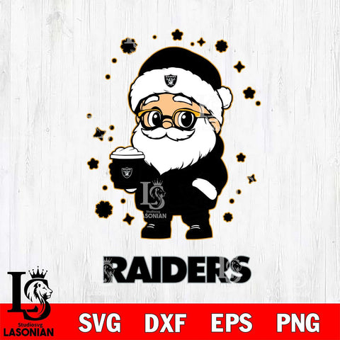 Las Vegas Raiders Santa Claus Coffe Svg Eps Dxf Png File,NFL Svg Files,Digital Download,Sublimation,Instant Download
