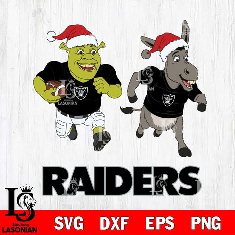 Las Vegas Raiders Shrek and Donkey Football Cricut,Christmas SVG DXF EPS PNG FILE, Digital Download,Instant Download, Silhouette
