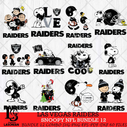 Las Vegas Raiders Snoopy NFL Bundle 12 SVG Eps Dxf Png File, NFL svg, Digital Download, Instant Download