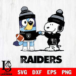 Las Vegas Raiders Snoopy & Bluey Football Svg Eps Dxf Png File,NFL Svg Files,Christmas svg ,Digital Download ,Instant Download
