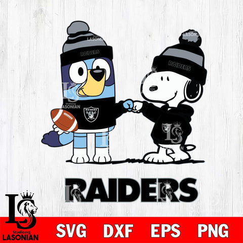 Las Vegas Raiders Snoopy & Bluey Football Svg Eps Dxf Png File,NFL Svg Files,Christmas svg ,Digital Download ,Instant Download