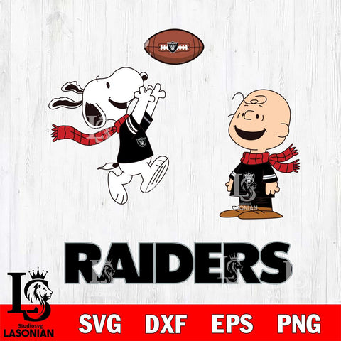 Las Vegas Raiders Snoopy & Charlie Brown Football Cricut,Christmas SVG DXF EPS PNG FILE, Digital Download,Instant Download, Silhouette