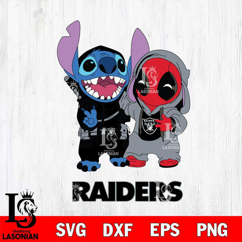 Las Vegas Raiders Stitch And Deadpool Cute Svg Eps Dxf Png File, Digital Download, Instant Download
