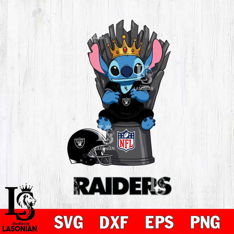 Las Vegas Raiders Stitch King Football SVG DXF EPS PNG FILE, Stitch File Cut,NFL Digital Download,Instant Download, Silhouette
