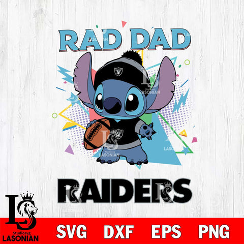 Las Vegas Raiders Stitch Rad Dad SVG DXF EPS PNG FILE, Disney Father day File Cut,Digital Download,Instant Download,Disney Svg Files