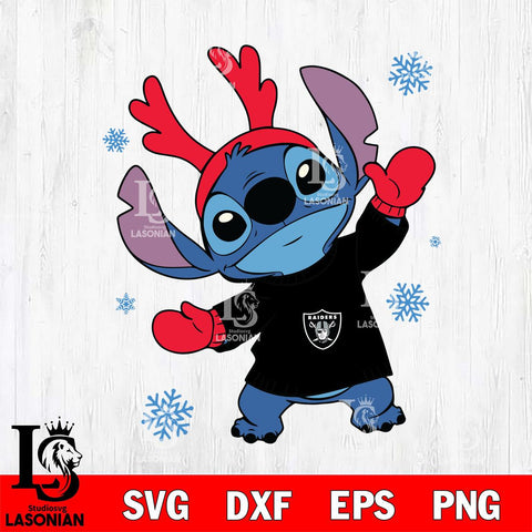 Las Vegas Raiders Stitch Santa Christmas Svg Eps Dxf Png File, Digital Download, Instant Download