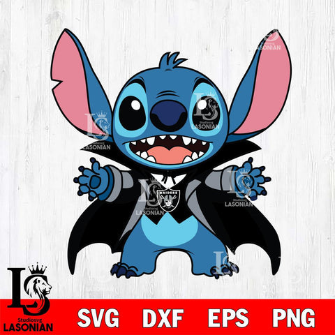 Las Vegas Raiders Stitch Vampire Football halloween Svg Eps Dxf Png File, NFL svg, Digital Download, Instant Download