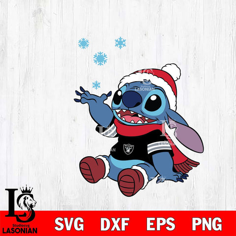 Las Vegas Raiders Stitch Wearing Winter Scarf Svg Eps Dxf Png File, Digital Download, Instant Download