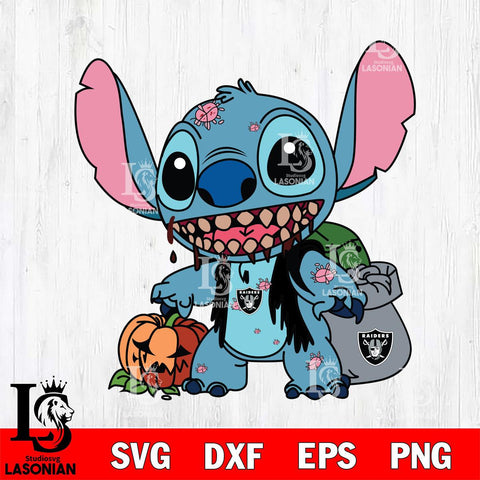 Las Vegas Raiders Stitch Zombie Football Svg Eps Dxf Png File, NFL svg, Digital Download, Instant Download