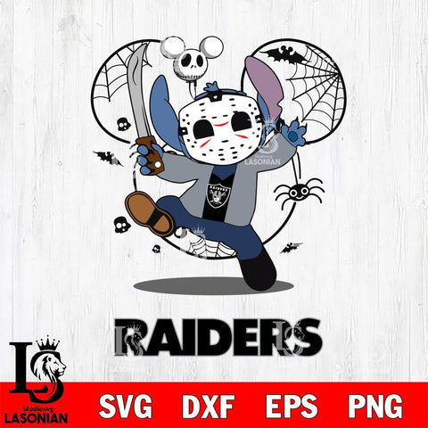 Las Vegas Raiders Stitch jason voorhees Halloween Svg Eps Dxf Png File, Digital Download, Instant Download