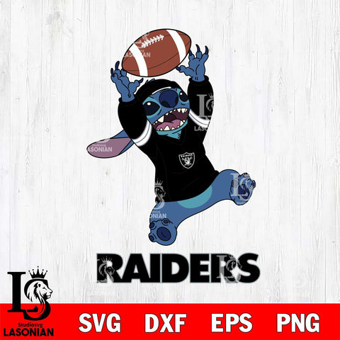 Las Vegas Raiders Stitch playing football SVG DXF EPS PNG FILE, NFL File Cut, Digital Download,Instant Download, Silhouette, Cricut