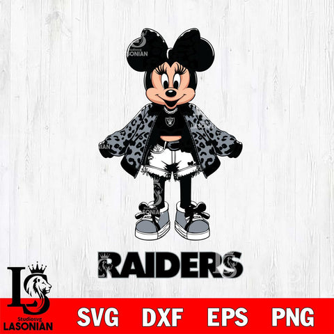 Las Vegas Raiders Style Minnie Disney Svg Eps Dxf Png File, Digital Download, Instant Download