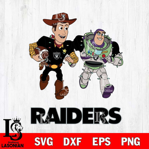 Las Vegas Raiders Woody & Buzz Lightyear Football Cricut,Christmas SVG DXF EPS PNG FILE, Digital Download,Instant Download, Silhouette