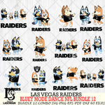 Las Vegas Raiders  Bluey Dance NFL Bundle 12 SVG Eps Dxf Png File, Digital Download, Instant Download