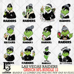 Las Vegas Raiders  Grinch NFL Bundle 12 SVG Eps Dxf Png File, Digital Download, Instant Download