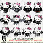 Las Vegas Raiders  Hello Kitty Cheerleader NFL Bundle 12 SVG Eps Dxf Png File, Digital Download, Instant Download