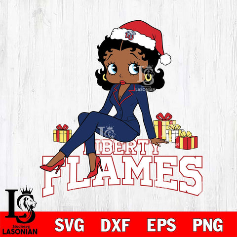 Liberty Flames Betty Boop Christmas fan File Cut, NCAA SVG DXF EPS PNG PDF File, Digital Download , Criucut , Silhouette