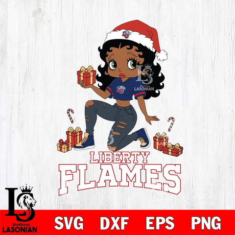 Liberty Flames Betty Boop Gift File Cut, NCAA SVG DXF EPS PNG PDF File, Digital Download , Criucut , Silhouette