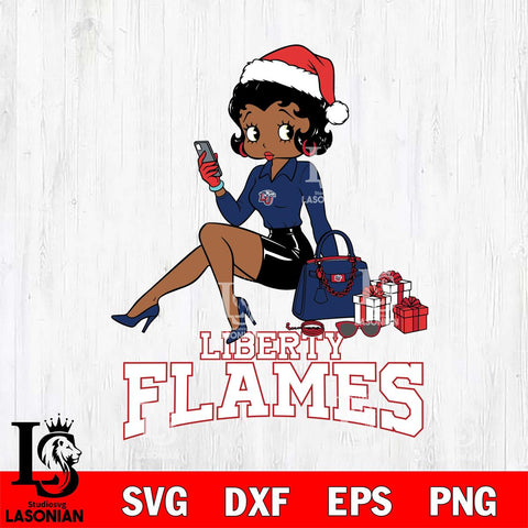 Liberty Flames Betty Boop Phone File Cut, NCAA SVG DXF EPS PNG PDF File, Digital Download , Criucut , Silhouette