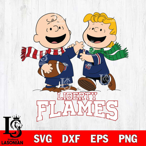 Liberty Flames Charlie Brown & Linus Football Cricut,Christmas SVG DXF EPS PNG FILE, NCAA Digital Download,Instant Download, Silhouette