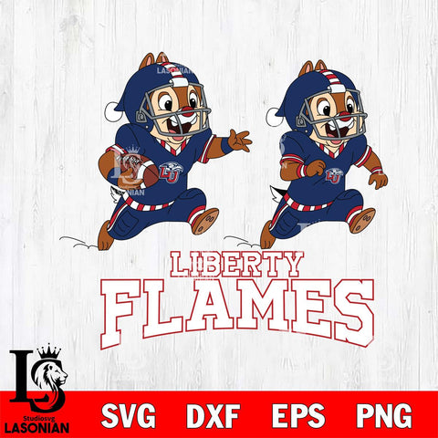 Liberty Flames Chip & Dale Football Cricut,Christmas SVG DXF EPS PNG FILE, NCAA Digital Download,Instant Download, Silhouette