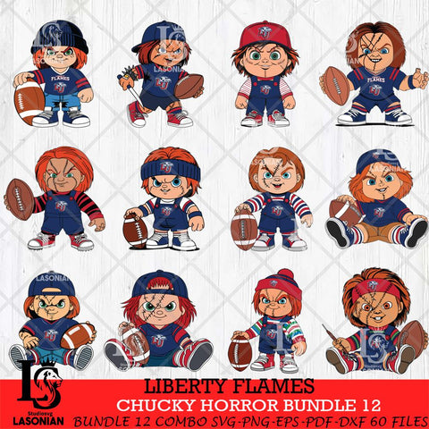 Liberty Flames Chucky Horror Bundle 12 SVG Eps Dxf Png File, Bundle NCAA svg, Digital Download, Instant Download
