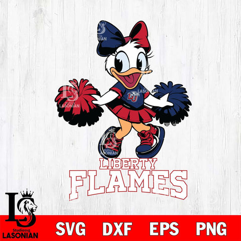 Liberty Flames Daisy Duck Cheerleader Disney, Svg Eps Dxf Png File, Digital Download