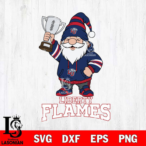 Liberty Flames Gnome Champion File Cut, NCAA SVG, Digital Download , Criucut , Silhouette