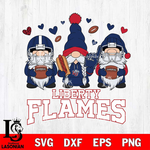 Liberty Flames Gnome Rugby File Cut, NCAA SVG, Digital Download , Criucut , Silhouette