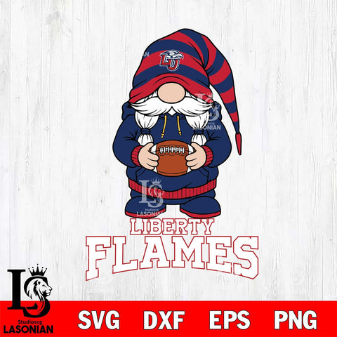 Liberty Flames Gnome Sport File Cut, NCAA SVG, Digital Download , Criucut , Silhouette
