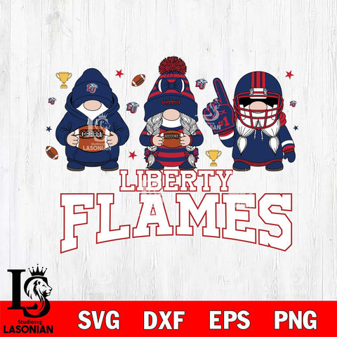 Liberty Flames Gnome #1 Football File Cut, NCAA SVG, Digital Download , Criucut , Silhouette