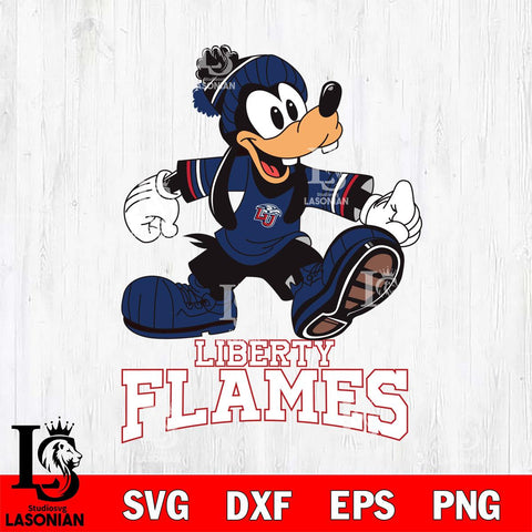 Liberty Flames Goofy Cool Sport SVG DXF EPS PNG FILE,NCAA svg ,Football Digital Download,Instant Download, Silhouette