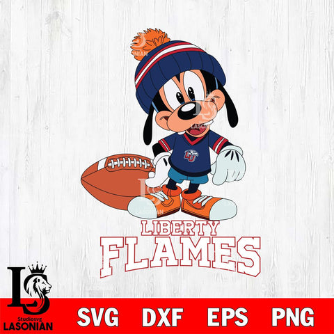 Liberty Flames Goofy Football SVG DXF EPS PNG FILE,NCAA svg ,Football Digital Download,Instant Download, Silhouette