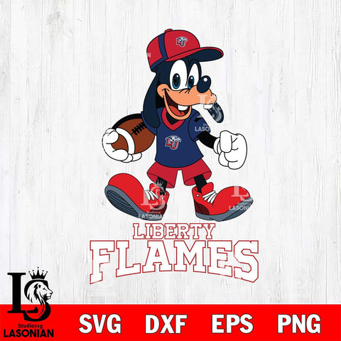Liberty Flames Goofy Football Player SVG DXF EPS PNG FILE,NCAA svg ,Football Digital Download,Instant Download, Silhouette