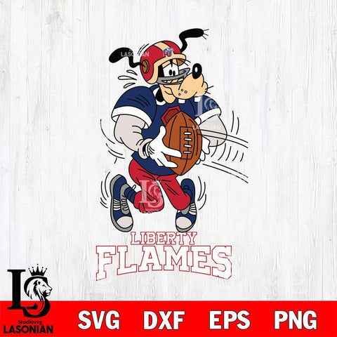 Liberty Flames Goofy Sport Football SVG DXF EPS PNG FILE,NCAA svg ,Football Digital Download,Instant Download, Silhouette