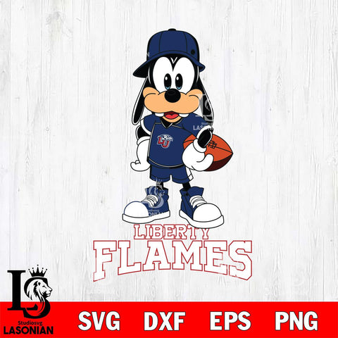 Liberty Flames Goofy rugby SVG DXF EPS PNG FILE,NCAA svg ,Football Digital Download,Instant Download, Silhouette