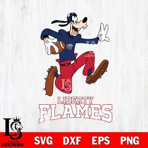 Liberty Flames Goofy rugby Sport SVG DXF EPS PNG FILE,NCAA svg ,Football Digital Download,Instant Download, Silhouette